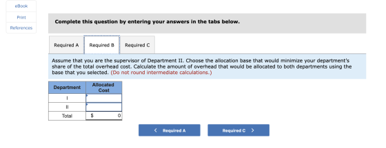 eBook Print Complete this question by entering your answers in the tabs below. References Required A Required B Required C As