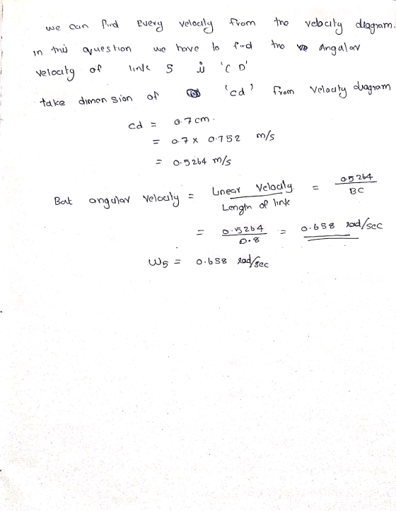 un find we Every velocity from the velocity diagram To Angular have to find question tho We in thi links 5 ů C D Velouty of