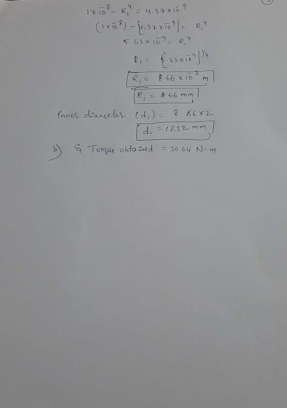 1x10 - R, Y = 4.37*159 (trop) -434 vie 5.63 x 10 9 = RY Ri= 8. 63 x 10 9 3/4 Rio 8.66 x 10 im R. 9.66 mm inner diameter (di)