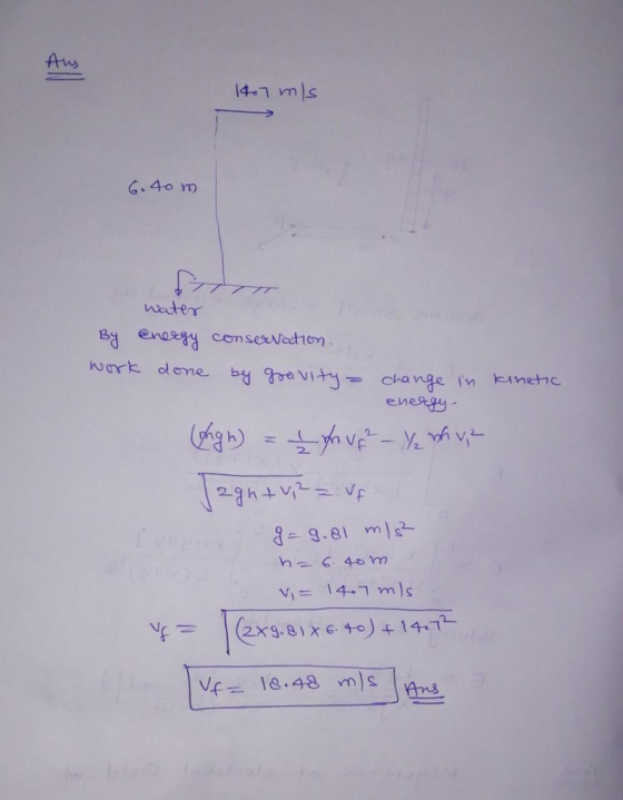 14-1 ms G.40 m ey energy con sewa hon eneg Vf= 18.48 m Ans