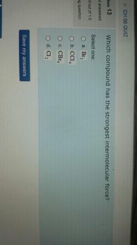 Which compound has the strongest intermolecular fo
