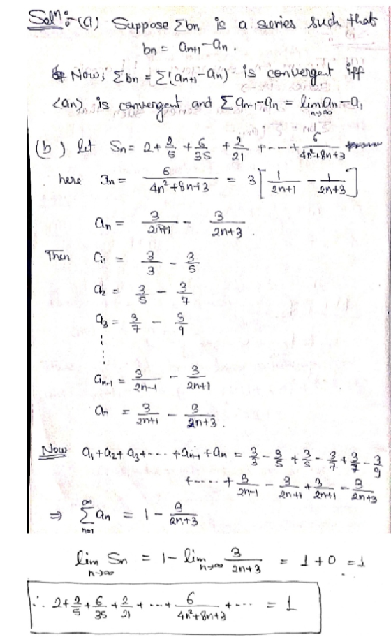 Solmo a) Suppose Ebn is a series such that bn anti-an. op Now; Ebn = Elantan) is convergent off • convergent, sent and Eantan