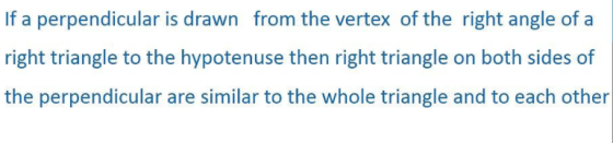 If a perpendicular is drawn from the vertex of the right angle of a right triangle to the hypotenuse then right triangle on b