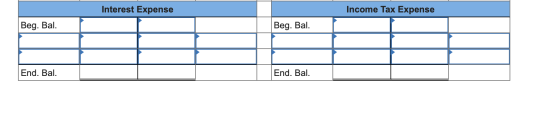Interest Expense Income Tax Expense Beg. Bal. Beg. Bal. End. Bal. End. Bal.