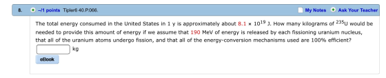 The total energy consumed in the United States in