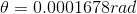 A = 0.0001678rad