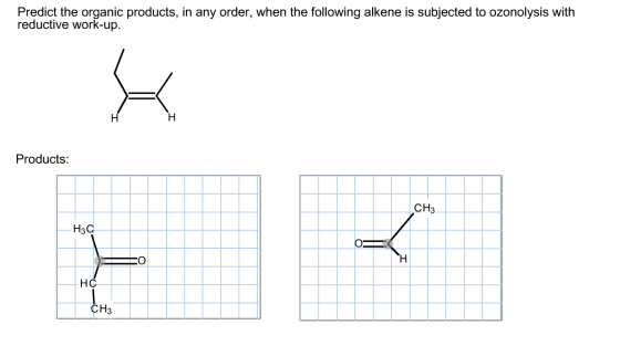 Predict the organic products, in any order, when the following alkene is subjected to ozonolysis with reductive work-up. Prod