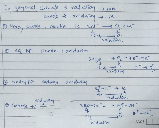 1 geral, Cathode anode To Here, anode - reaction reduction oxidation is za tve -ve. c htré oxidation. as. KF anode oxidation.