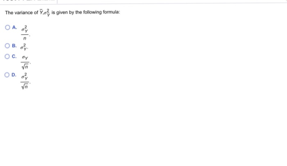 The variance of Yo is given by the following formula: