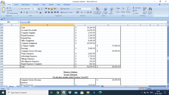 Cla computer solutions - Microsoft Excel Home Insert Page Layout Formulas Data Review View Developer (?) X х Σ AutoSum και Ti