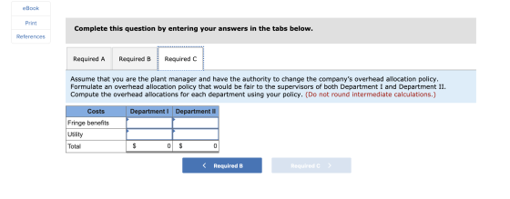 eBook Print Complete this question by entering your answers in the tabs below. References Required A Required B Required C As