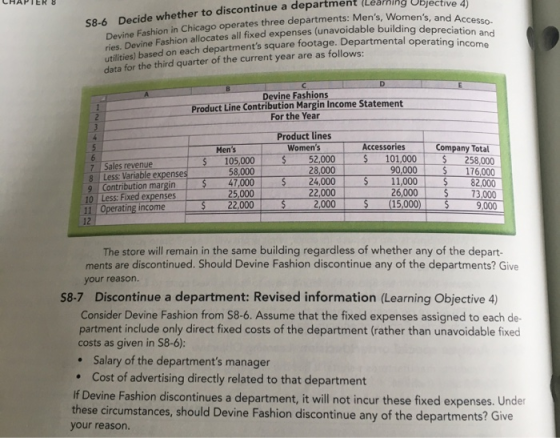 LHAPIER 8 a department (Learning Ubjective 4) Mens, Womens, and Accesso- dable building depreciation and 58-6 Decide whethe