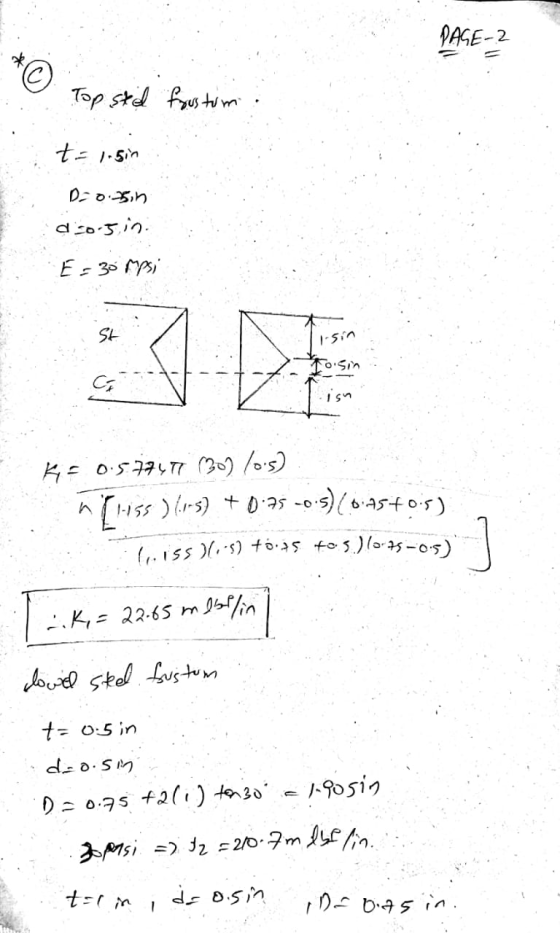 PASE-2 * © Top sted forstum t = 1.5in D=0.25in dso-sin. St 1-sin Toisin isn K = 0.577477 (30) 70s) [1455 ) (105) +0.25 -0-5)