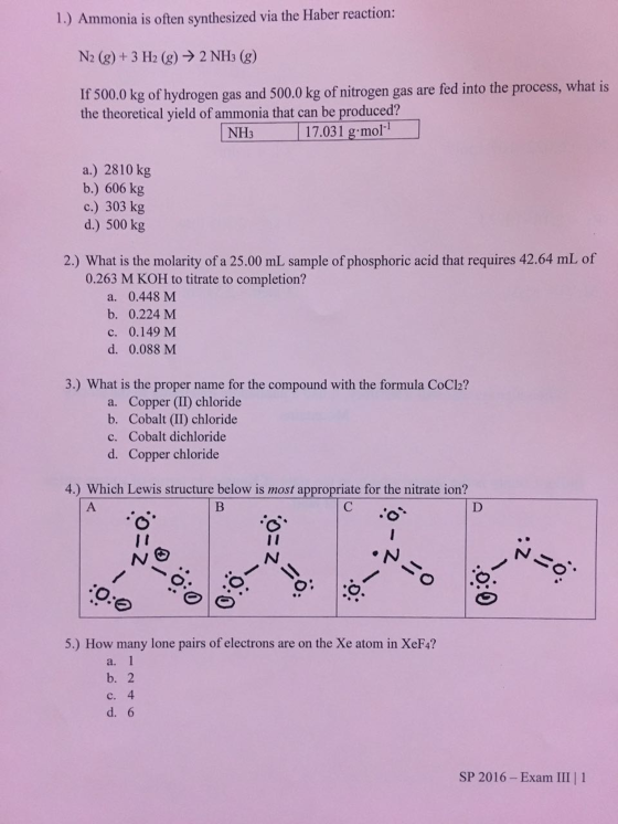 Ammonia is often synthesized via the Haber reactio