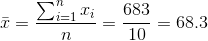 Σ1 683 T = 68.3 n 10