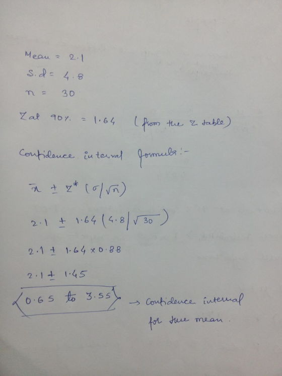 8 2-1 + 1.64 (4.81 V 30 - 2.1 t 1.64 χ 0.98 21 4s 0.6 5 3.55 Coubidence inteual ur mean