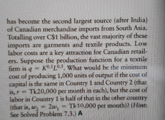 has become the second largest source (after India) of Canadian merchandise imports from South Asia. Totalling over C$1 billio