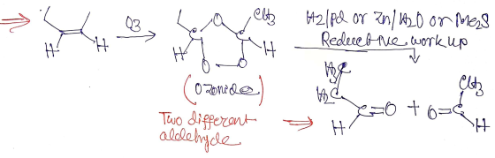 I Q3 L a eltz H2/pd or 20/1220 or mess Reductive work up Platz (ozonide Two different aldehyde by die He o to