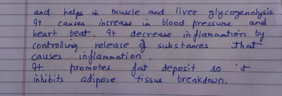 and helps in muscle and liver glycogenolysis at causes increase in blood pressure and heart beat at decrease inflammation by