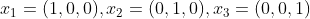 11 = (1,0,0), 12 = (0,1,0), 13 = (0,0,1)