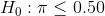 H: < 0.50