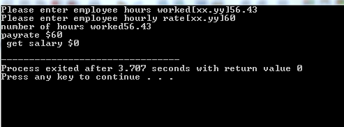 Please enter employee hours workedLxx.yy 156.43 Please enter employee hourly ratexx-yy 160 umber of hours worked56.43 payrate