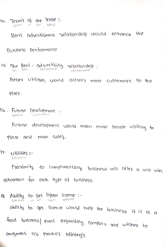14. Texms of he leose :. NN enhance the Rent advertisment xelotion ship would Business Pe-foymance 15 he Renl - advexhsing xe