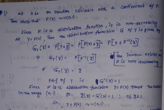 - i dit à be an randem variable with a continuous df f. Then show that F (2) vucol. 12es z u So since is a distribution fenet