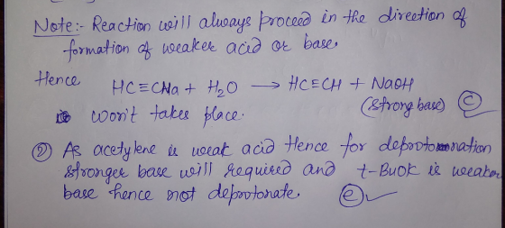 Netei. Reaction will ahoonge procede in t?a div echon) formation ah uweaker acia e base t toont takes pace base fence mot depovfonate, ②レー Hence. sthary a