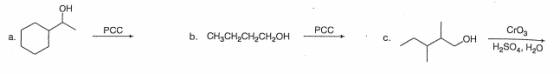 Draw the organic products formed in each reaction.
