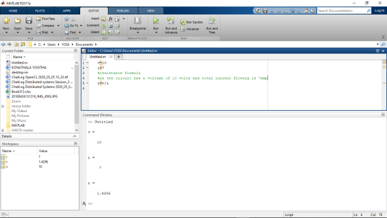 MATLAB R2017a х HOME PLOTS APPS EDITOR PUBLISH VIEW 6 ? Search Documentation Log In ох A La Find Files Insert Efx PA Run Sect