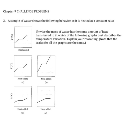 Chapter 9 CHALLENGE PROBLEMS 3. A sample of water