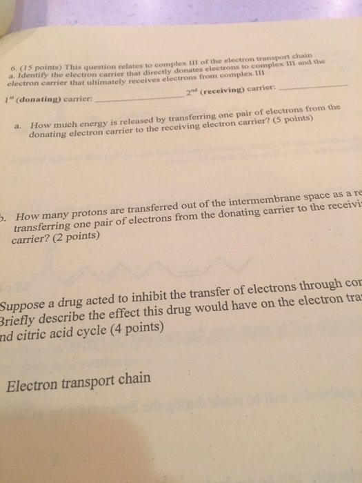This question relates to complex III of the electr