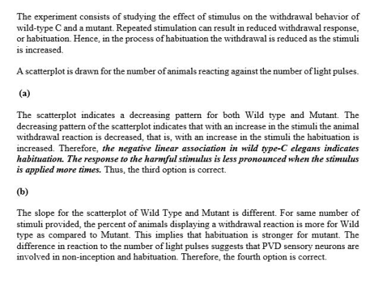 The experiment consists of studying the effect of stimulus on the withdrawal behavior of wild-type C anda mutant. Repeated st