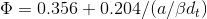 Q = 0.356 + 0.204/(a/Bd)