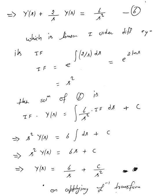 a =) y(x) + 2 Y(x) = ogla 2 I order diff eyn which is linean its IF alns e e I 11 2 = is tha soll of 6 6 کرلے + c IF = IF. (