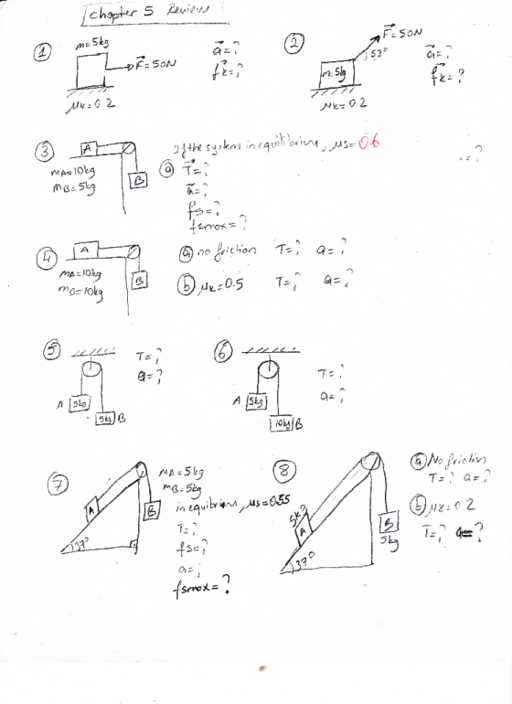chapter 5 Reviews me 5kg 53 Lorison Jou blog Me: 0.2 2 ی یار 24 the system in equilibrine, ust 06 mas lokg ma: 5kg fs=1 A 6 n