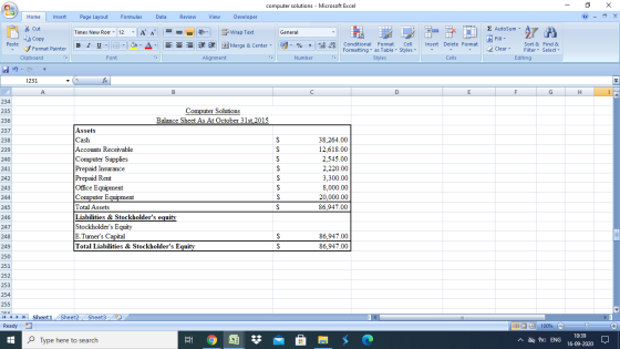 Cla computer solutions - Microsoft Excel Home Insert Page Layout Formulas Data Review View Developer (?) X х Σ AutoSum και Ti