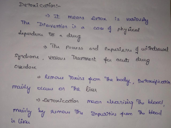 Detonication : >> It means Detox is variously The Intervention in a case of physical dependence to a drug » The Process and e