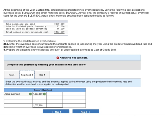 At the beginning of the year, Custom Mfg. established its predetermined overhead rate by using the following cost predictions