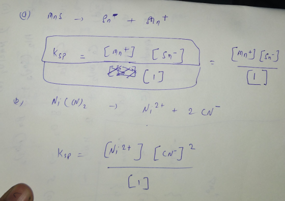 9) mas – Pr + ant kop - [ant ] [sn] - [mint] [sn] & Ni (ON) - Ni2+ + 2 CN Ksp = [Ni 2+ ] [co] ? [I]