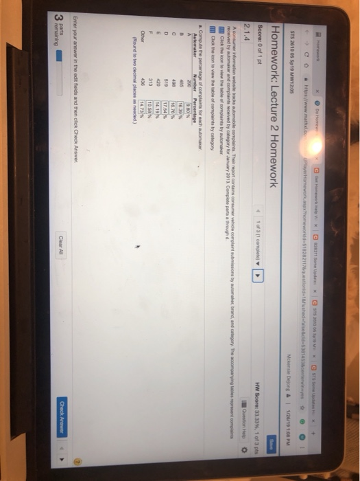 Homework: Lecture 2 Homework hew scoro: 33.33%, 1 of 3 pts 7.54 Other
