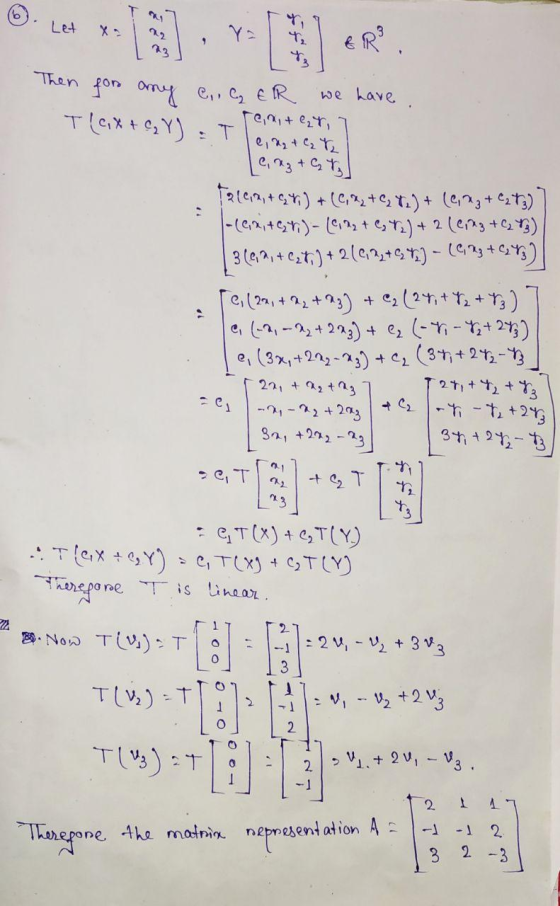 Let Y= r 42 ER² Then for any e, C ER we have Tanit Car, T{ax + CY) = T e, az & C2 Tz Le x3 + C G 2100, 464) +(6,9 + C .)+(99,