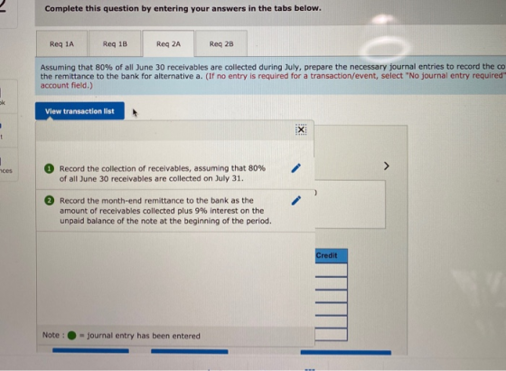 Complete this question by entering your answers in the tabs below. Reg 1A Reg 1B Req 2A Reg 2B Assuming that 80% of all June