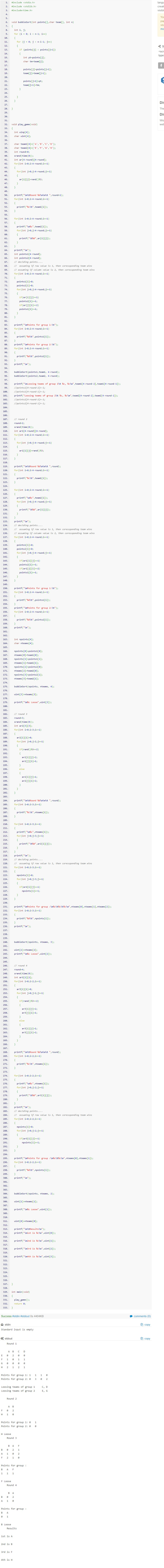 1. 2. #include <stdio.h> #include <stdlib.h> #include<time.h> langu creat visibil 3. 4. 5. Yo pa void bubbleSort(int points[]