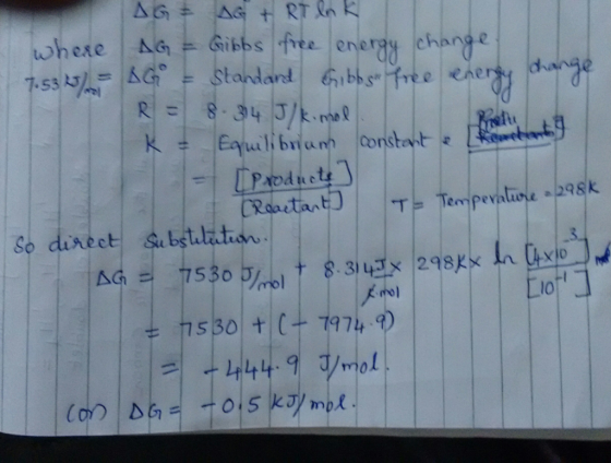 whese Gibbs free ene chang e ne Equlibramh constat tp Product So direct t C10