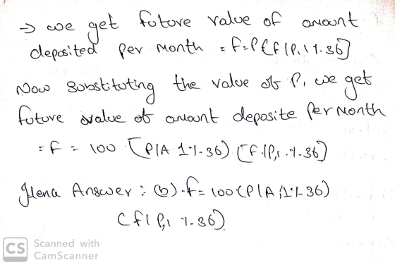 = y we get fotore value of amount deposited per month &f=fff (8. 11:36] Now Substituting the value of Pi we get future value
