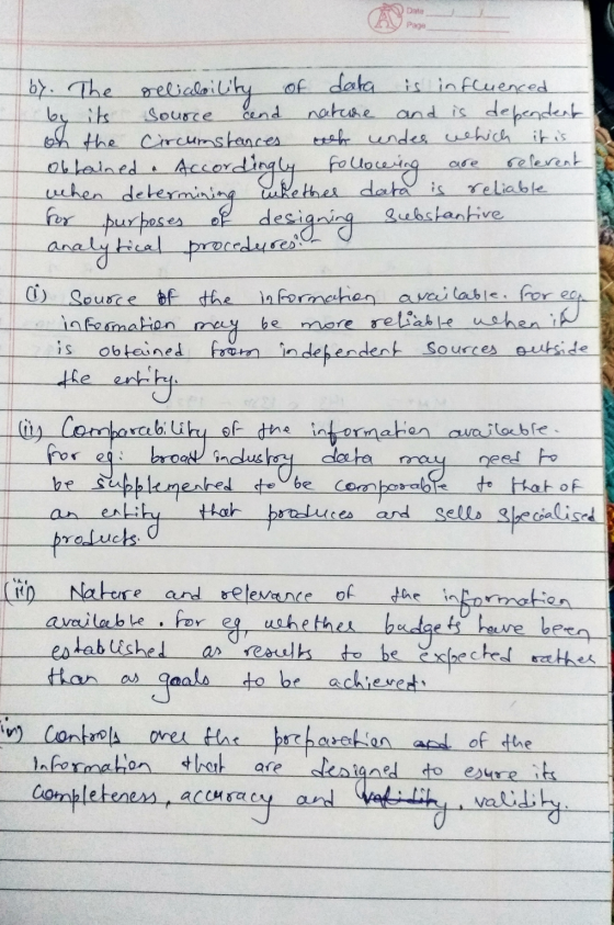 A ) Date nte Page by. The relialoility of data is influenced by its source cend nature and is dependent on the circumstances
