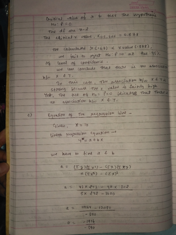 DELTA Pa No The ckitical t value, r,05,adt = o.gR idence. Ya+ b ue hart to ind a b 5X 16 00 10164-12080 340 a1916 390