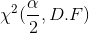 \chi ^2(\frac{\alpha}{2},D.F)